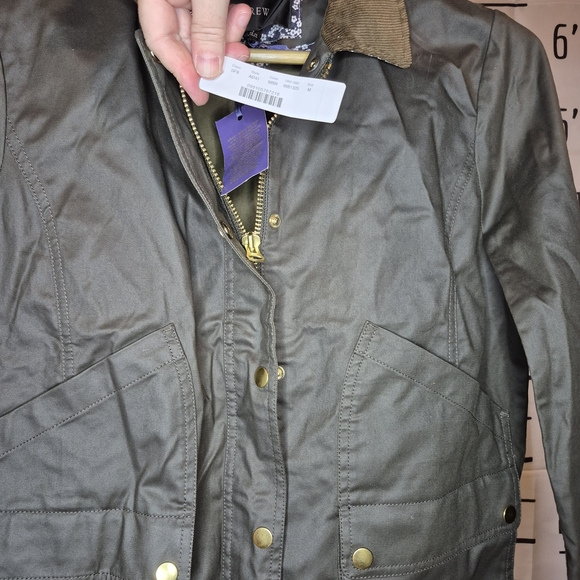 J. Crew Olive Green Jacket with Brown Collar - Picture 10 of 14